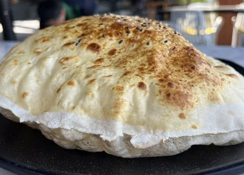 Traditional Arabic bread in Dubai restaurant