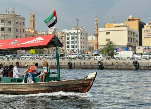 Abra boat and Dubai Metro